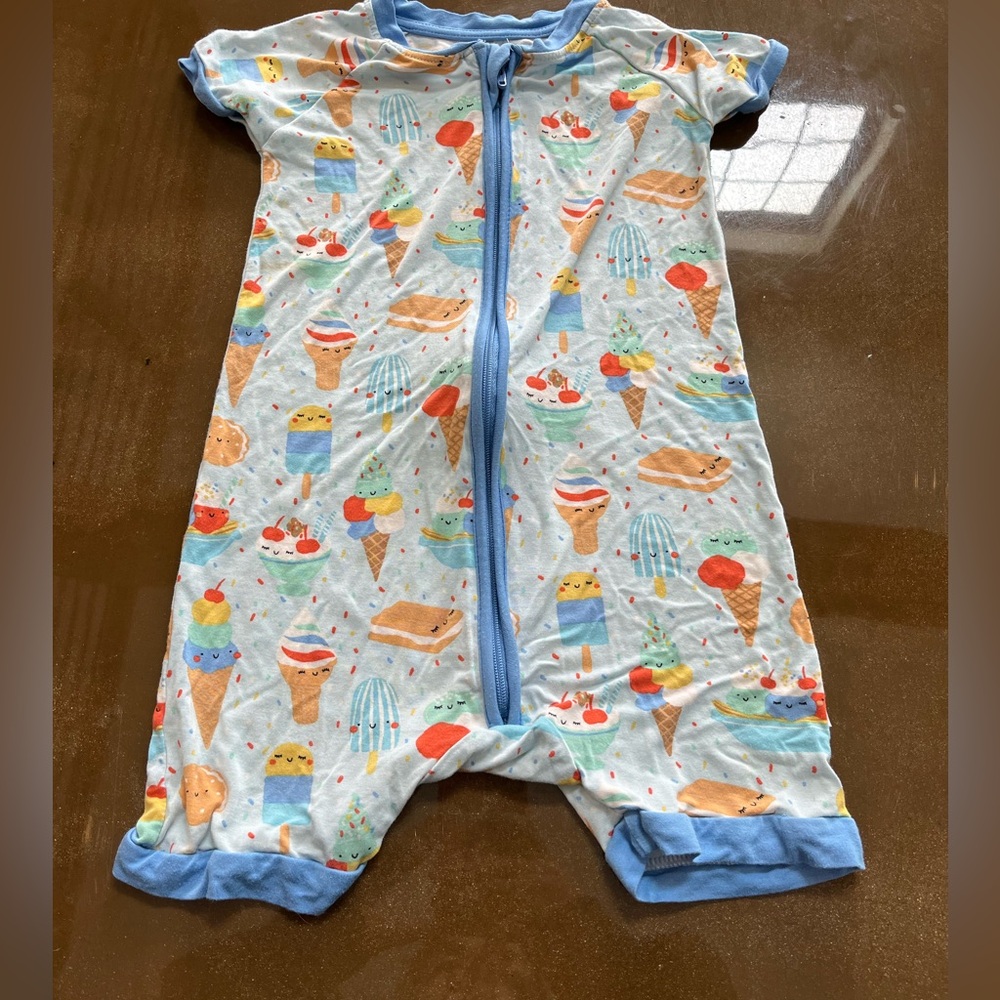 Little sleepies ice cream party 18-24 months shorty